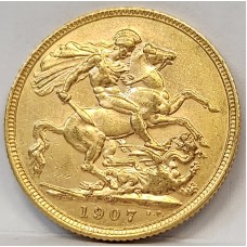 AUSTRALIA 1907 . ONE 1 SOVEREIGN . MELBOURNE . GOLD